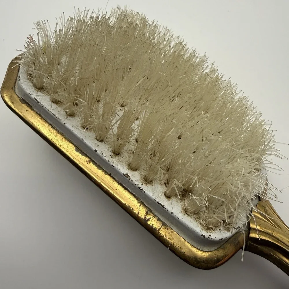 Vintage Ornate Gold Tone Victorian Style Vanity Dresser Hair Brush
